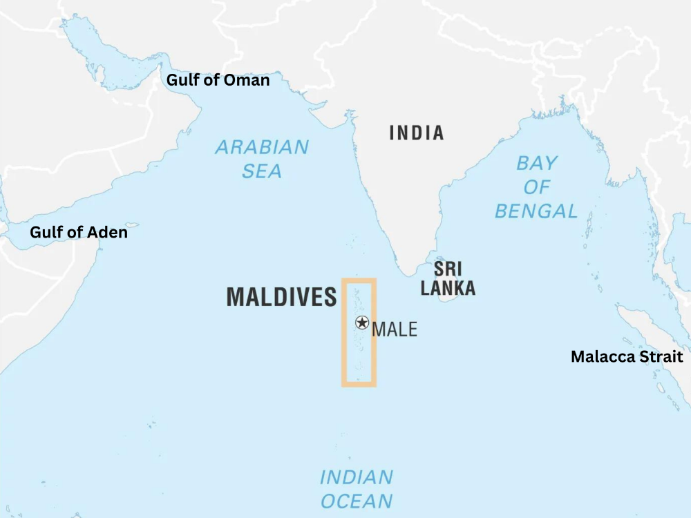 India Maldives Relations Location of Maldives