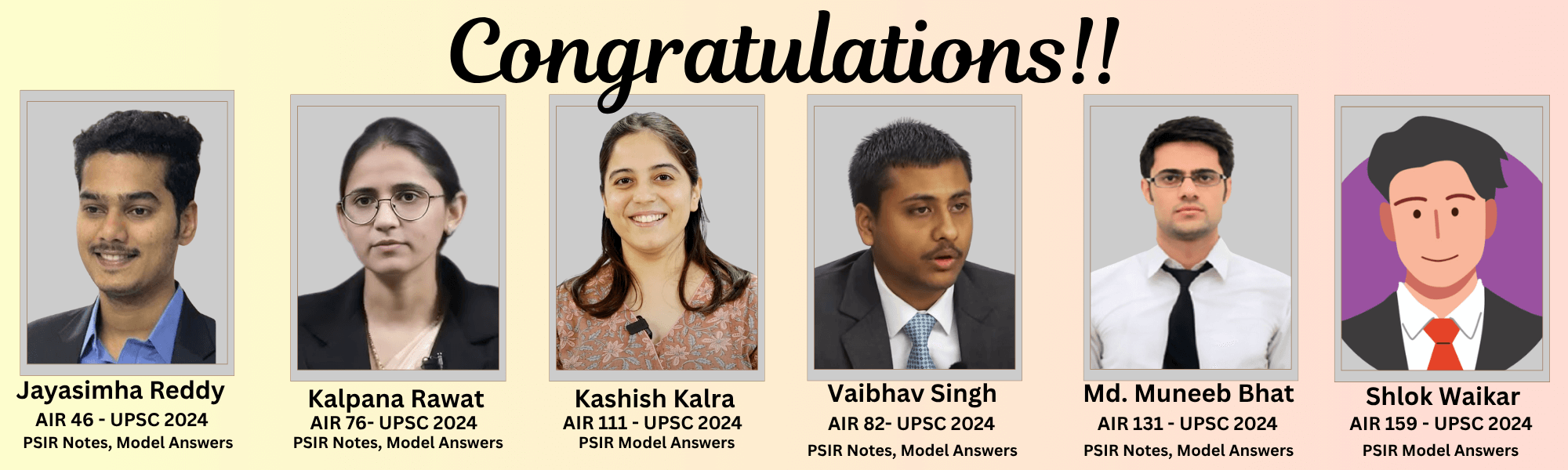 PSIR Toppers UPSC 2024 H
